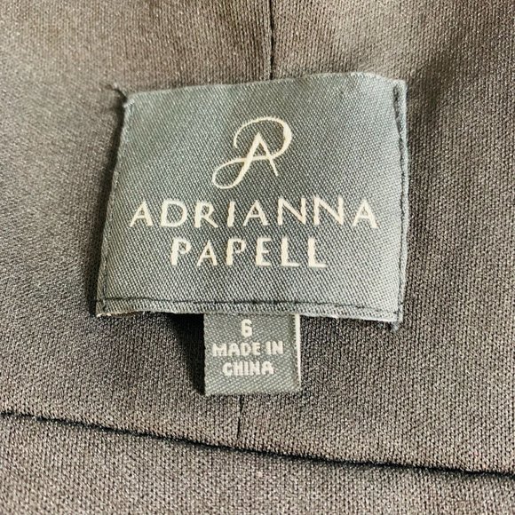 Adrianna Papell Women's Dress Size 2 Black Crepe Satin Bow Back Long Gown 6 - Picture 7 of 10